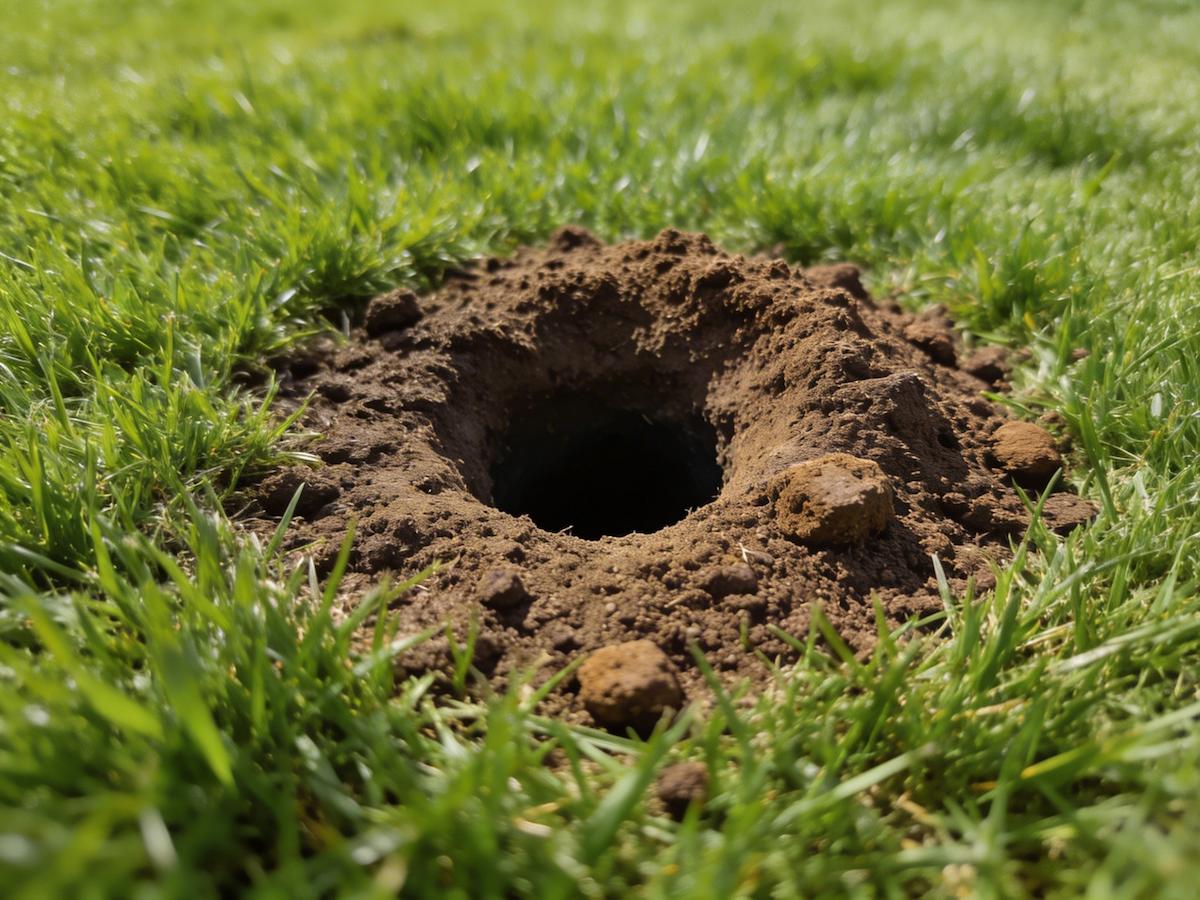 trou dans un jardin 