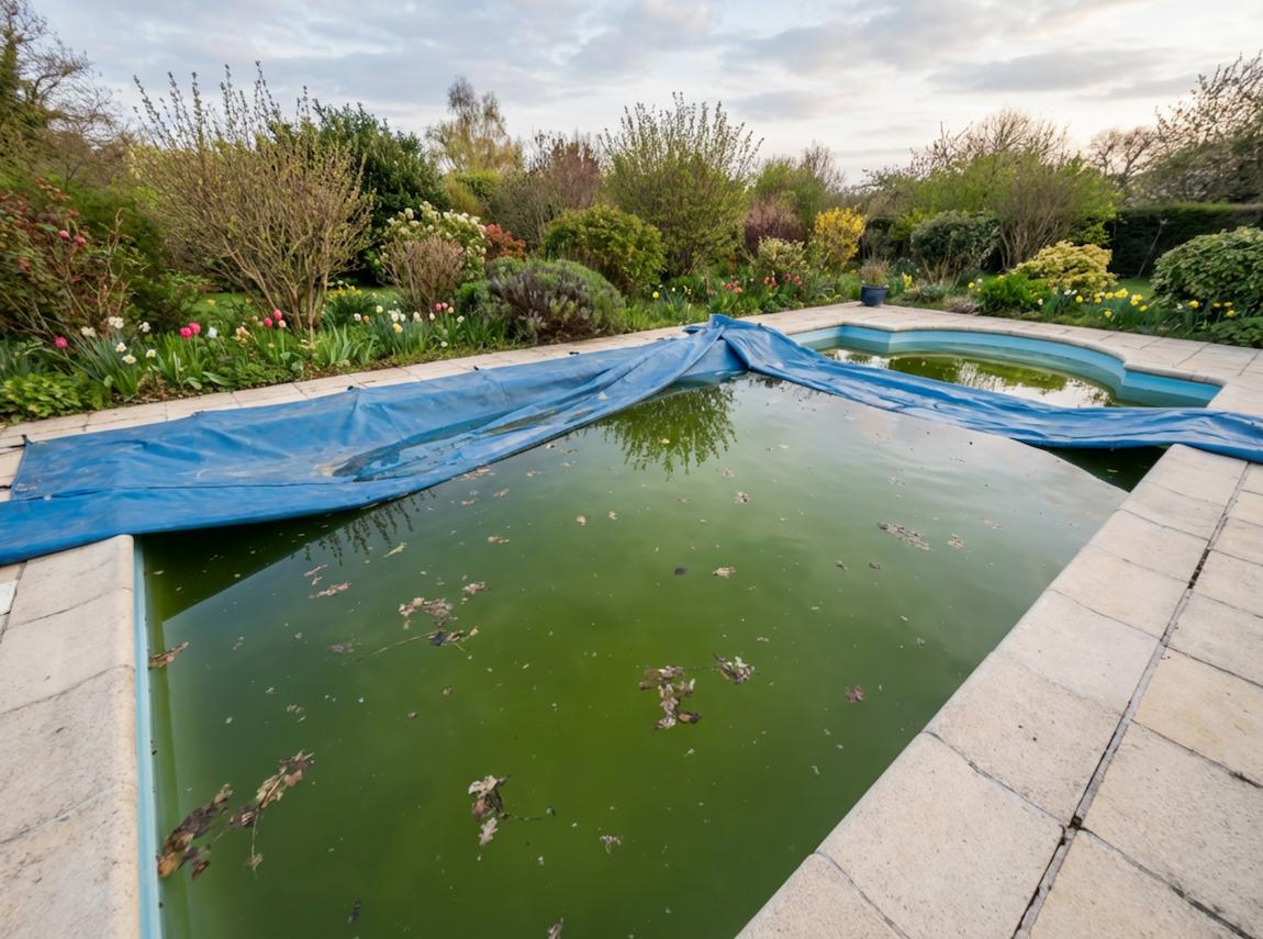 piscine verte apres hivernage