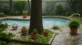 Grêle sur la piscine : les dégâts à repérer avant de contacter votre assurance