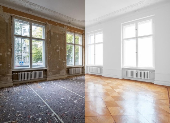 Avant-après d'une pièce rénovée