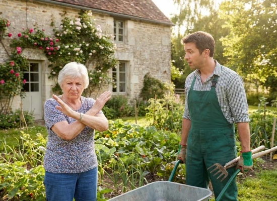 une femme agée déconseille le jardinage un vendredi 