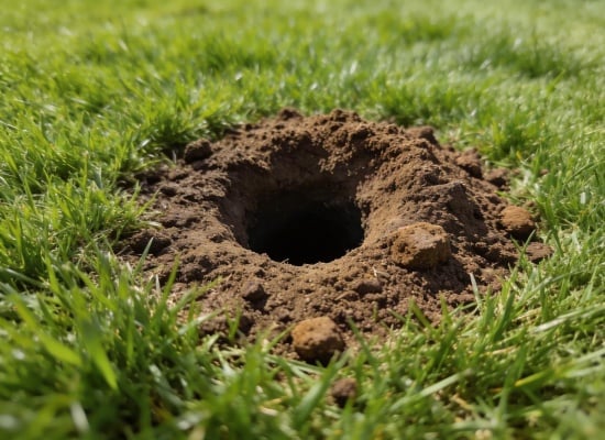 trou dans un jardin 