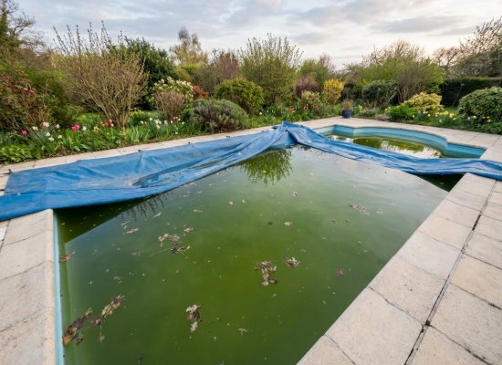 piscine verte apres hivernage