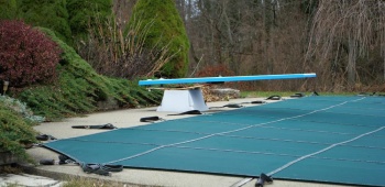 Piscine en hivernage.