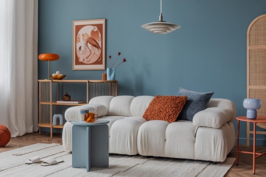 Salon avec un canapé de style blob