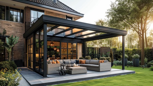 une jolie pergola couverte 