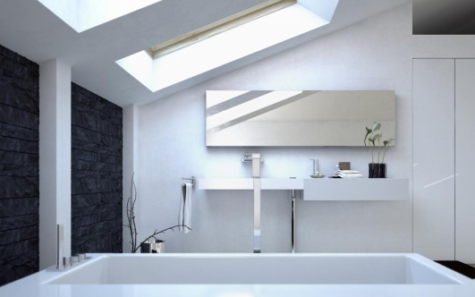 miroir rectangle has been dans la salle de bain