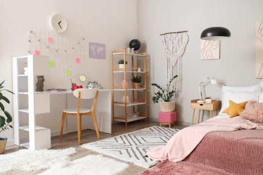 chambre ado teintes de rose
