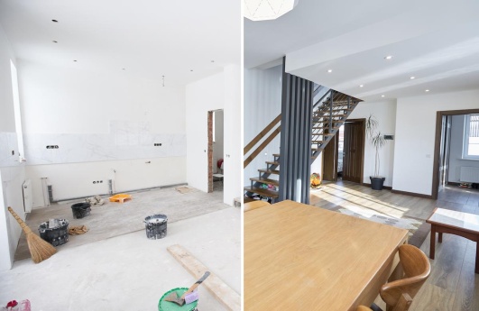 Avant / après d'un appartement rénové