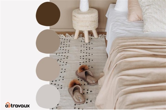 palette de teintes beige pour chambre