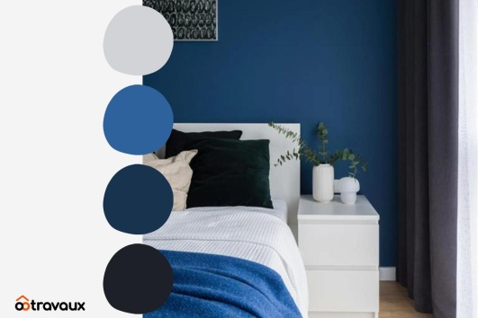 palette de nuances bleu pour chambre