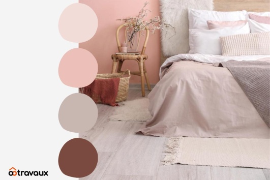 palette de nuances rose pour chambre
