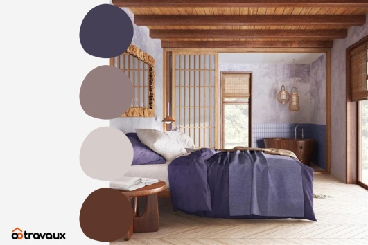 palette de nuances violet pour chambre