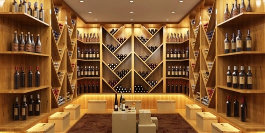 cave à vin aménagée et confortable rénovation