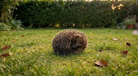 herisson dans le jardin d'un particulier
