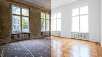 Avant-après d'une pièce rénovée