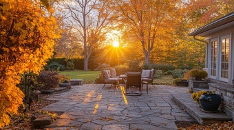 photo magnifique d'une terrasse à l'automne