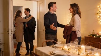 des hotes accueillants leurs invites pour le reveillon