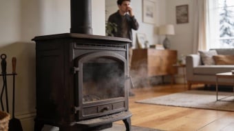 homme géné par l'odeur de fumée 