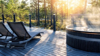 Terrasse avec bain nordique