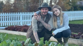 David Beckham devant son potager
